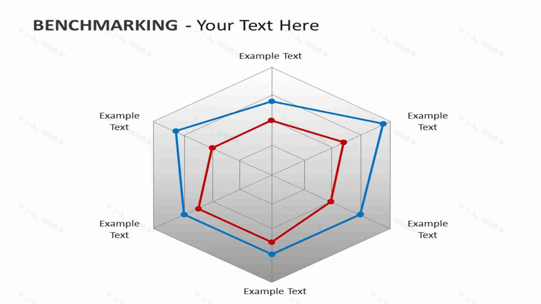 6项指标雷达图PPT模板素材-1