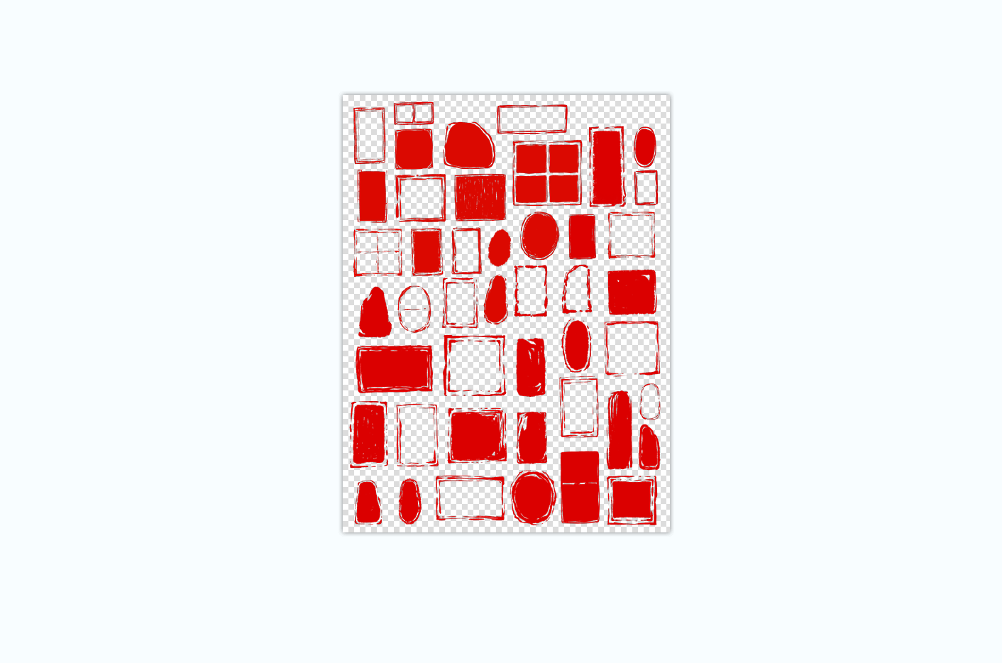 商用古风手绘中国风红色印章边框玉玺