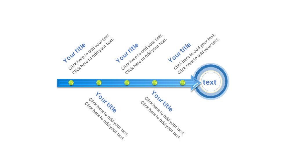 蓝色商务时间线鱼骨图PPT图表模板