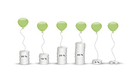 堆叠的硬币PPT柱形图模板