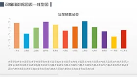 年度销售记录可编辑PPT柱形图合集