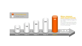 3D立体PPT柱形图模板素材