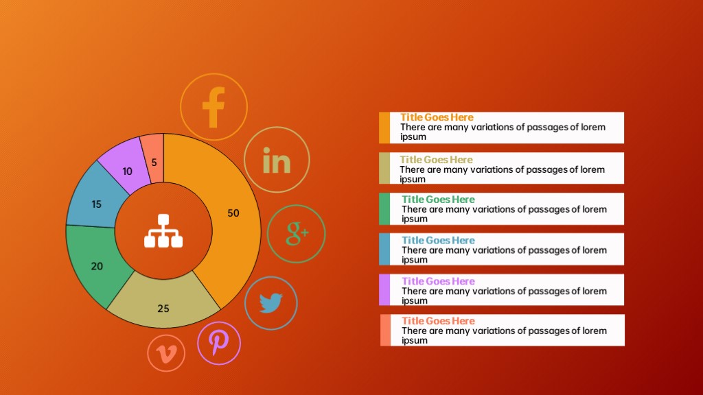 简约环形图数据对比PPT模板