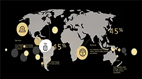 黑色高端商务地图图表PPT模板