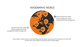 橙色创意地球仪地图图表PPT模板