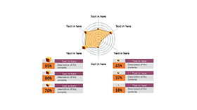 简洁雷达折线说明图表PPT模板