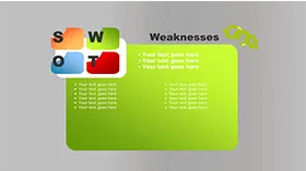 绿色清新SWOT分析图表PPT模板