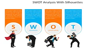 形象化剪影SWOT分析PPT模板PPT模板