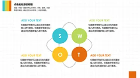清新色彩SWOT分析说明PPT素材
