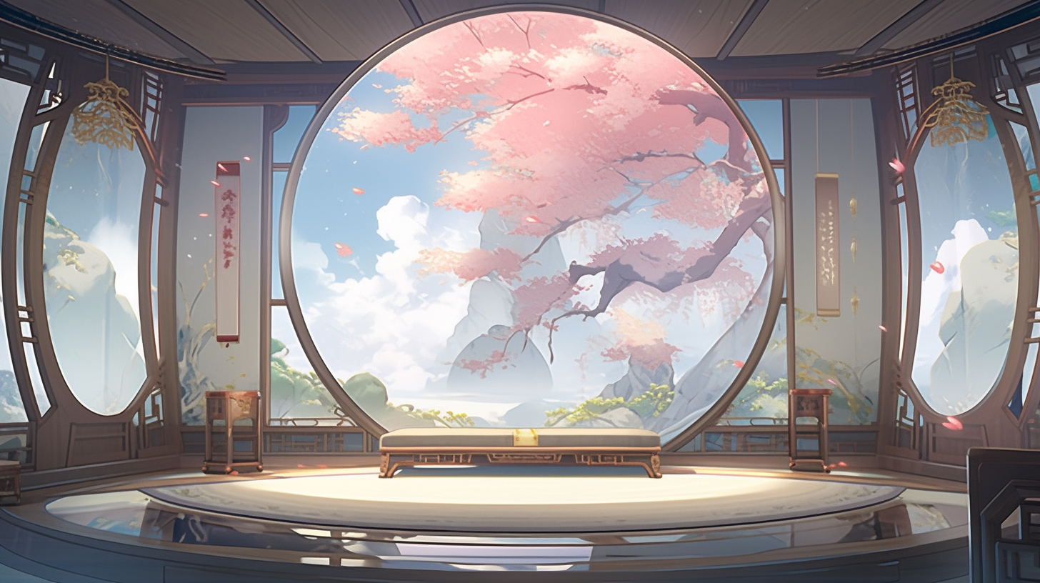 AI绘画仙侠古风背景图片