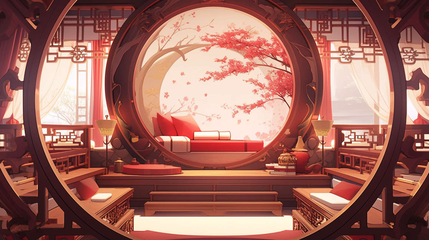 AI绘画仙侠古风背景图片