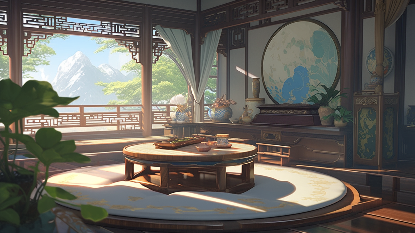 AI绘画仙侠古风背景图片