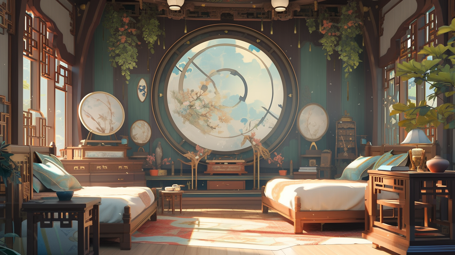 AI生成仙侠古风背景图片免费下载