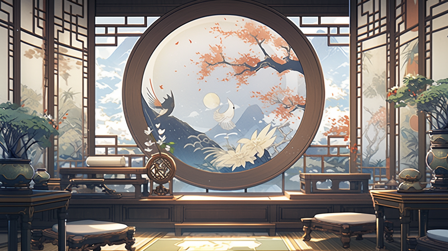 AI绘画仙侠古风背景图片