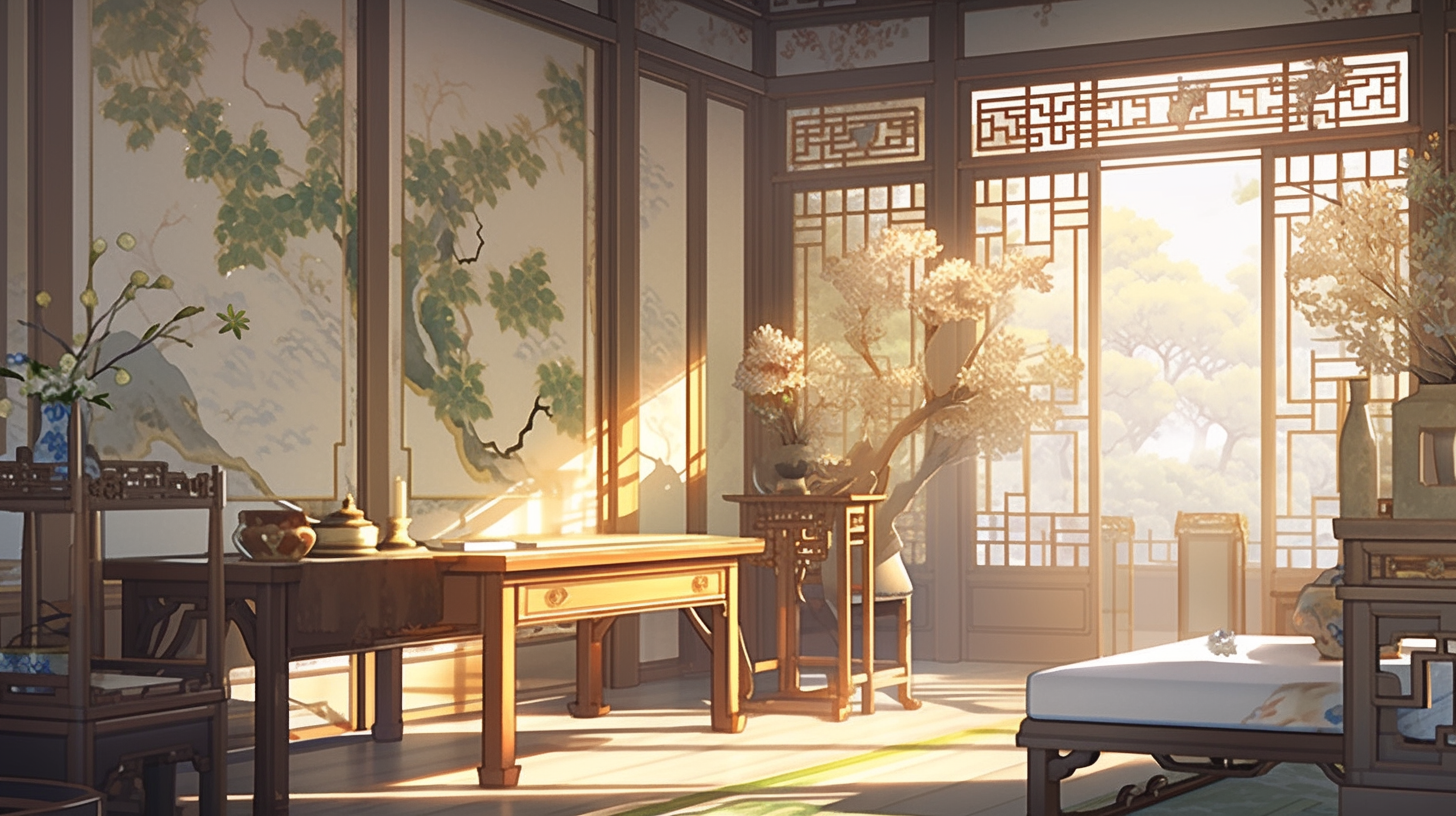 AI绘画仙侠古风背景图片